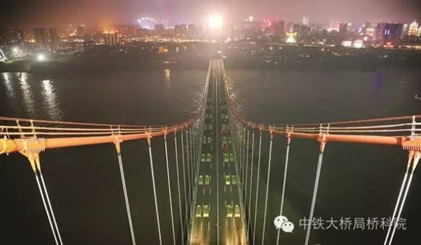 武漢橋梁科學(xué)研究院完成宜昌至喜長江大橋成橋靜載試驗(yàn)